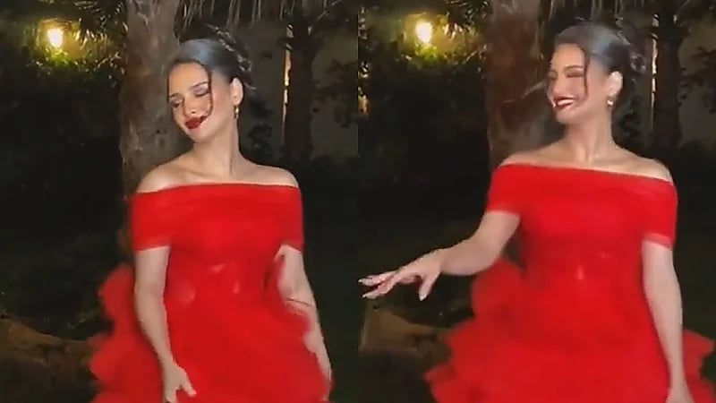 ريناد القحطاني تخطف الأنظار بفستان أحمر جذّاب وترقص على الأنغام .. فيديو