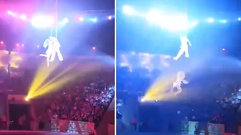 بالفيديو.. لحظة سقوط لاعبة جمباز ارتفاع عالِِ