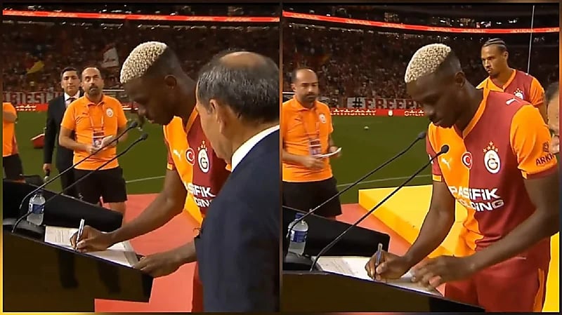 أوسيمين يوقع عقد انتقاله إلى غلطة سراي أمام الجماهير.. فيديو