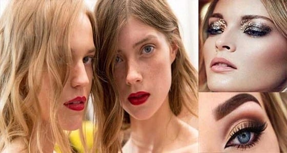 الماكياج اللامع وأحمر الشفاه المات على رأس موضة ربيع 2018