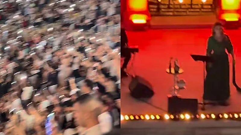 أصالة تتألق في مهرجان جرش والجمهور يضيء المسرح بهواتفهم بعد انقطاع الكهرباء.. فيديو