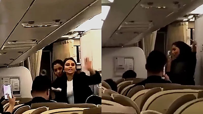 مجموعة شباب يغنون على طائرة كويتية .. فيديو