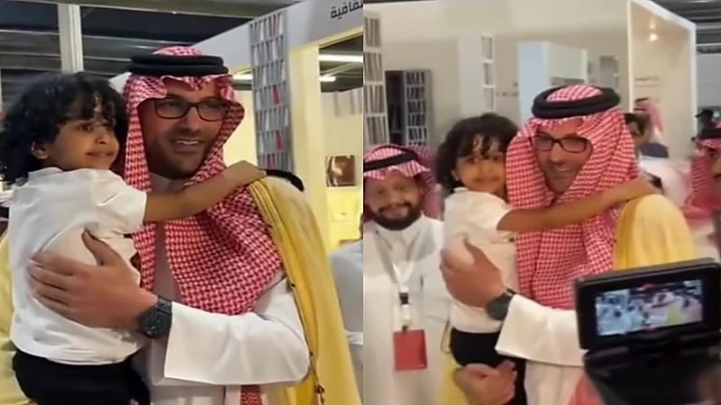 ردة فعل الأمير سعود على طفل نادى عليه أثناء مروره.. فيديو