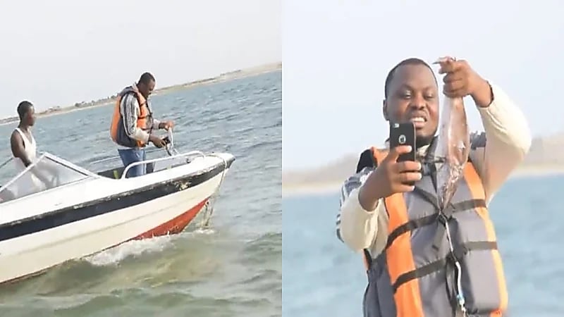 بالفيديو.. صياد يخطئ ويلقي جواله بالبحر بدلا من السمكة