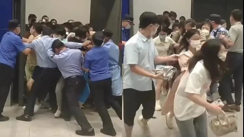 شاهد..حالة من الرعب داخل أحد المتاجر الصينية لوجود حالة مخالطة لمصاب بكورونا