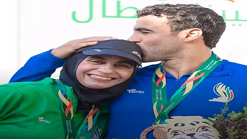 فيديو..أم تفوز بالفضية وابنها بالبرونزية في دورة الألعاب السعودية