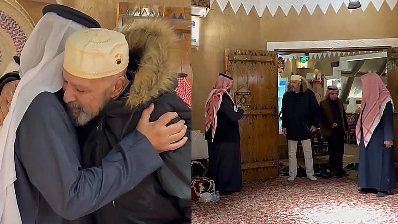 ‎طلاب في ⁧حفر الباطن‬⁩ يلتقون بمعلمهم المصري بعد انقطاع 35 سنة .. فيديو