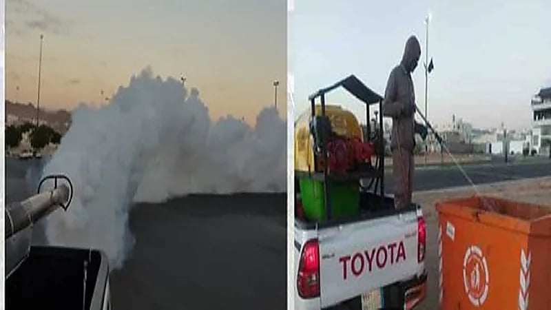 أمانة الطائف تنفذ برنامج للرش الضبابي ورش حاويات النفايات