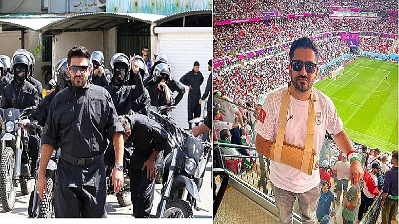 ظهور ضابط من القوات الخاصة الإيرانية في مدرجات مونديال قطر
