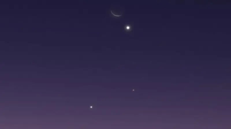 فلكية جدة: اقتران القمر النحيل وكوكب الزهرة غدًا