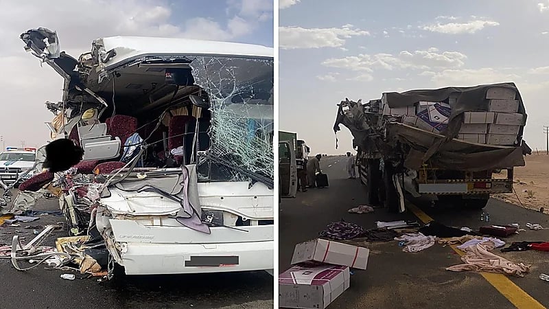 بالصور.. متوفين ومصابين في حادث اصطدام مروع بطريق الطائف الرياض