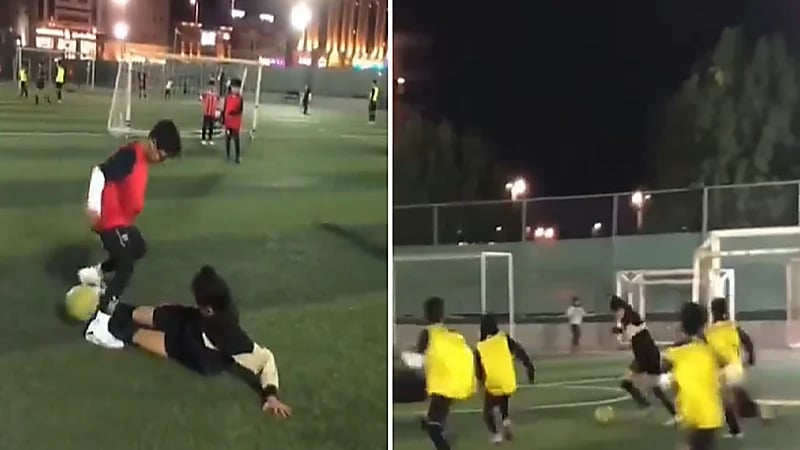 فتاة صغيرة تُراوغ لاعبين وتحرز هدفا بمهارة شديدة .. فيديو