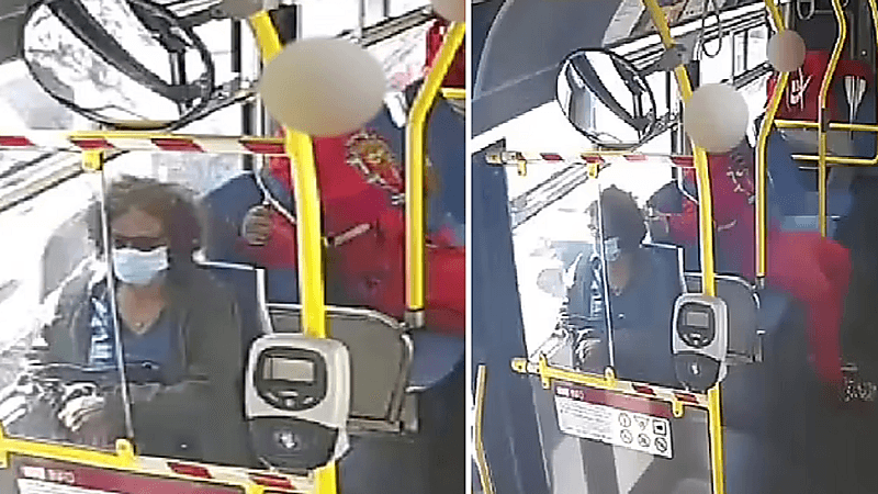 بالفيديو.. شاب يشعل النيران في شعر سيدة أمامه في المواصلات