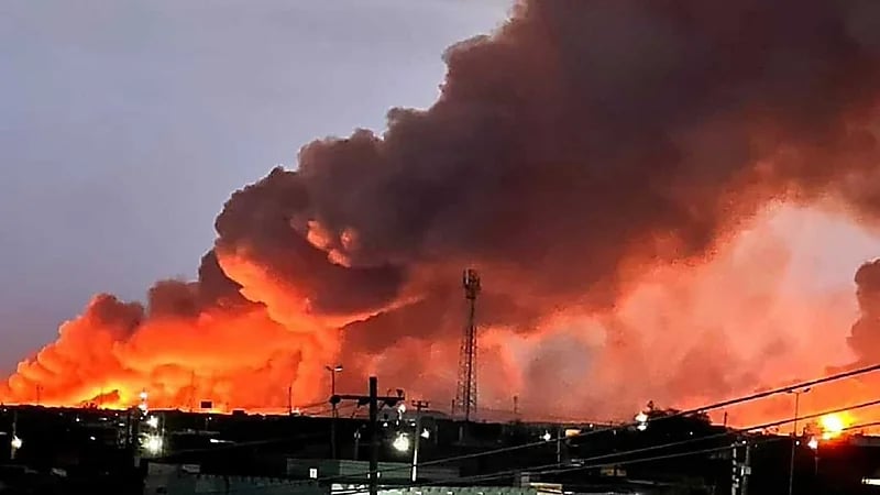 اندلاع نيران كثيفة في العاصمة السودانية الخرطوم .. فيديو
