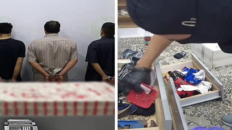 ‏مداهمة حية لوكرين لترويج المخدرات بالرياض‬⁩ ومحاولة هروب أحد الجناة ..فيديو