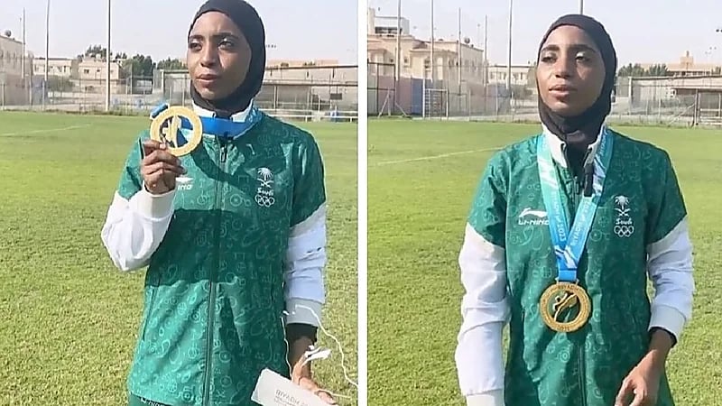كلثوم حنتول تروي قصة حصولها على أول ميدالية ذهبية سعودية في دورة الألعاب العالمية القتالية للسيدات.. فيديو
