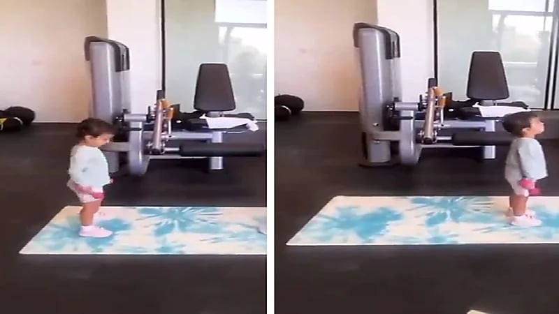 ابنة رونالدو  تتمرن بالمنزل على خطى والدها .. فيديو