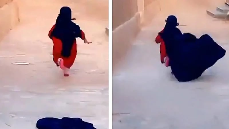 لحظة هروب طفلة من جلسة تصوير لـ يوم التأسيس لسبب غير متوقع