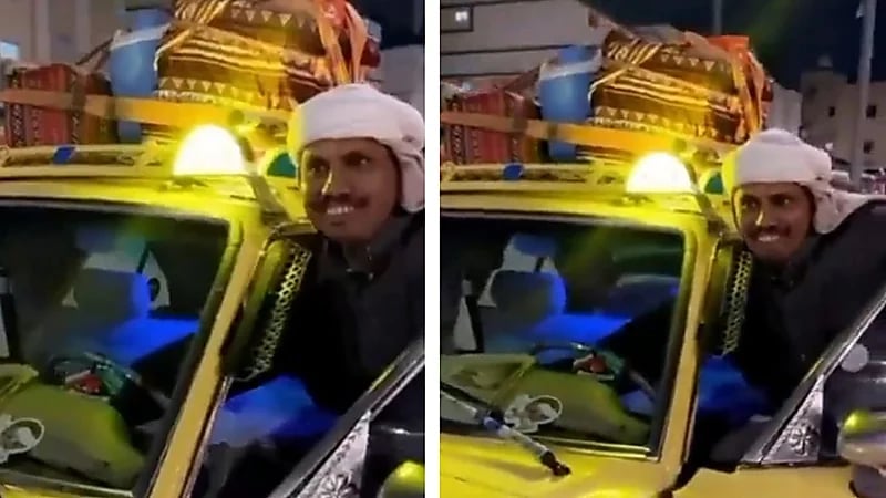 عمرها 40 عام .. مواطن يشارك في احتفالات يوم التأسيس بسيارته الأجرة .. فيديو