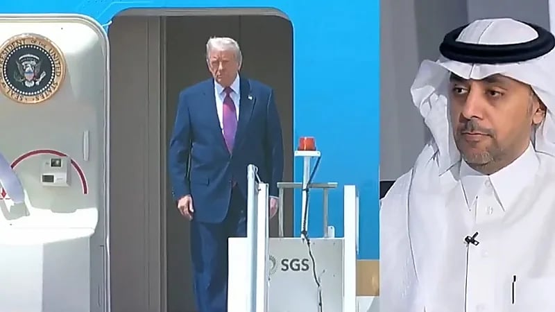 سر اختيار ترامب ربطة عنق بلون الخزامى خلال زيارته للمملكة .. فيديو