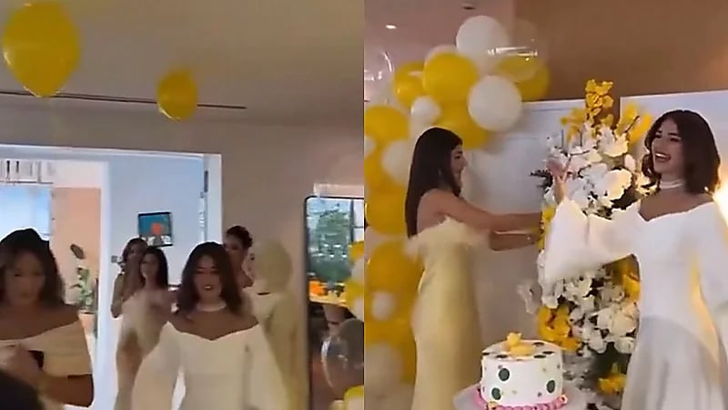 شيرين بيوتي تخطف الأنظار برقصة حماسية في حفل توديع العزوبية ..فيديو