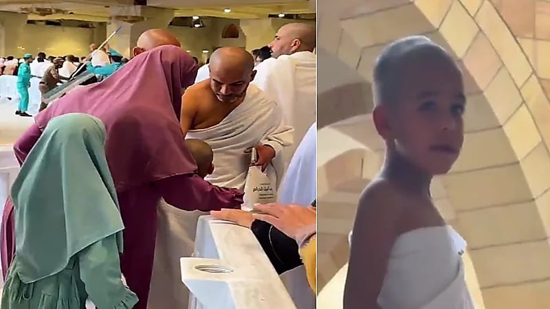 رجال الأمن بالحرم يُعيدون طفلًا ضائعًا إلى والدته.. فيديو