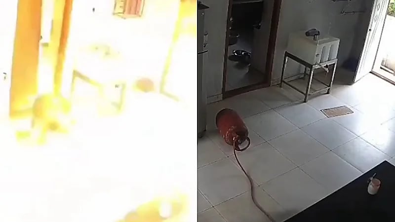 زوجان ينجوان بأعجوبة من حادثة انفجار غاز مروعة .. فيديو