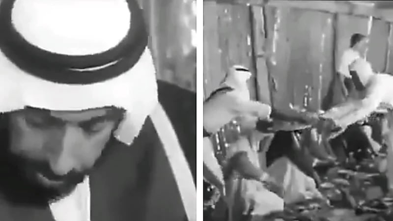 لقطات تاريخية للشيخ زايد في وليمة مع شيوخ الإمارات .. فيديو