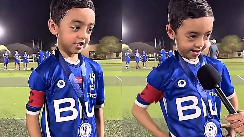 بندر الشلهوب: طموحي إذا كبرت هو اللعب في نادي الهلال .. فيديو