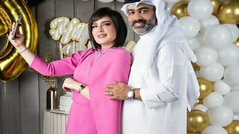 هبة الدري تحتفل بعيد ميلاد زوجها نواف العلي