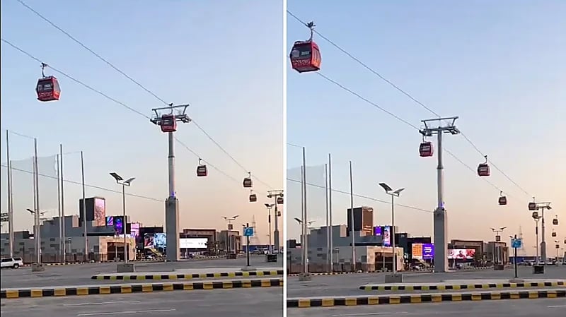 بالفيديو .. بدء التشغيل التجريبي للتلفريك الرابط بين بوليفارد الرياض وبوليفارد وورلد