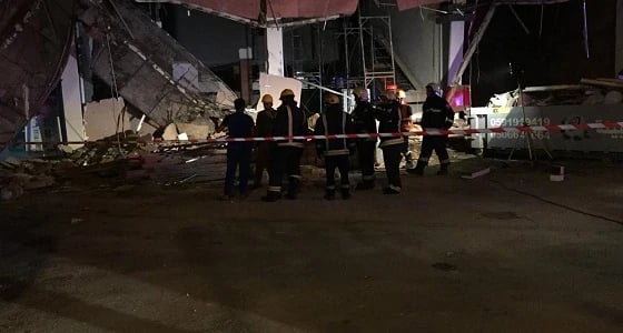 بالصور.. انهيار واجهة مبنى بالعوالي دون إصابات