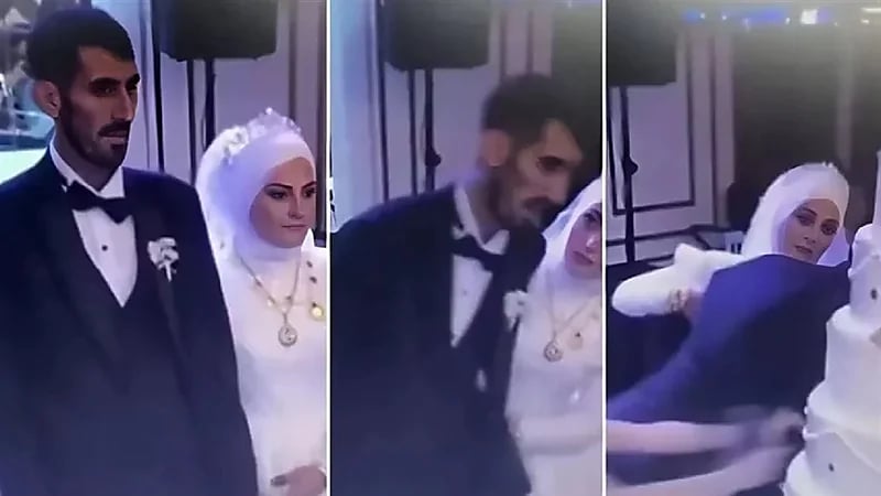 عريس يفقد الوعي في حفل زفافه بسبب الإجهاد.. فيديو