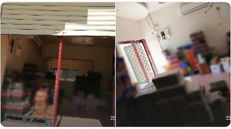 بالصور .. رصد مستودع مخالف لاشتراطات تخزين المواد الغذائية بالمدينة