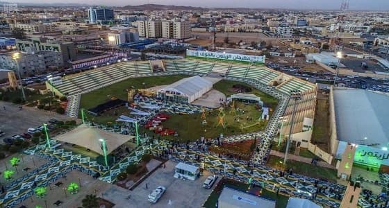 لوحة أرضية بحجم 12 ألف متر تزين مهرجان الزيتون بالجوف