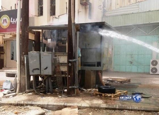 إخماد حريق مولد كهربائي بصبيا