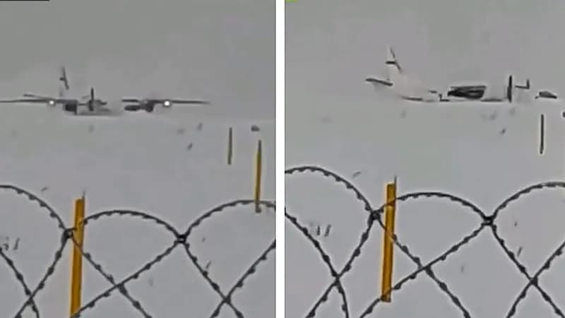 مشهد يحبس الأنفاس لطائرة روسية تهبط اضطراريًا بمحرك واحد .. فيديو