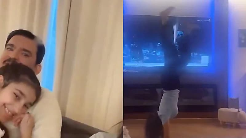 عبدالله السدحان في جو أسري دافئ محتضنًا ابنته .. فيديو