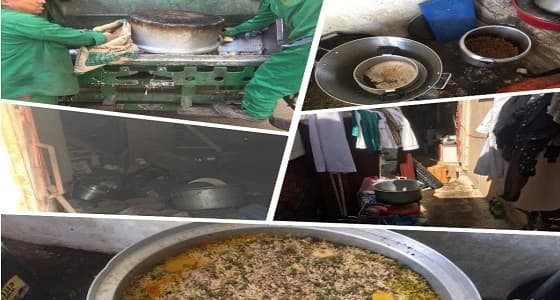 بالصور.. ضبط عمالة مخالفة استغلت منزلًا في تحضير الأطعمة الفاسدة بالمدينة