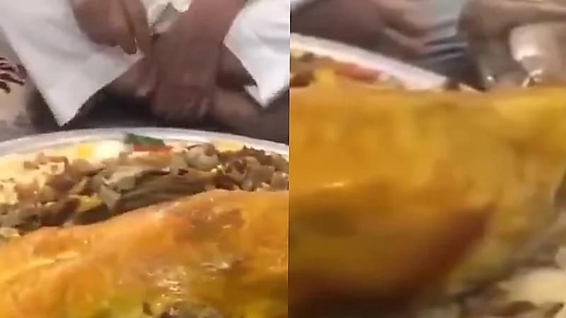 شخص يوثق عزيمته لضيوفه مرحبًا بهم والضيف: عليا الطلاق ما أنا آكل .. فيديو