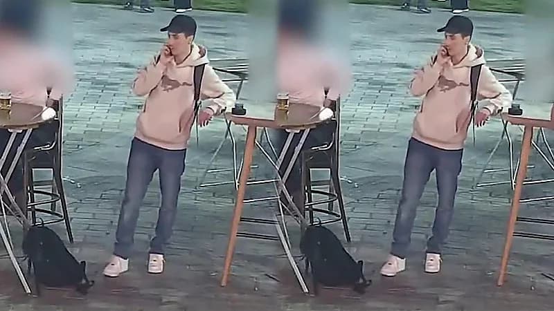 لص يتظاهر باستخدام هاتفه لتجنب لفت الانتباه ويسرق حقيبة من صاحبها باحترافية.. فيديو