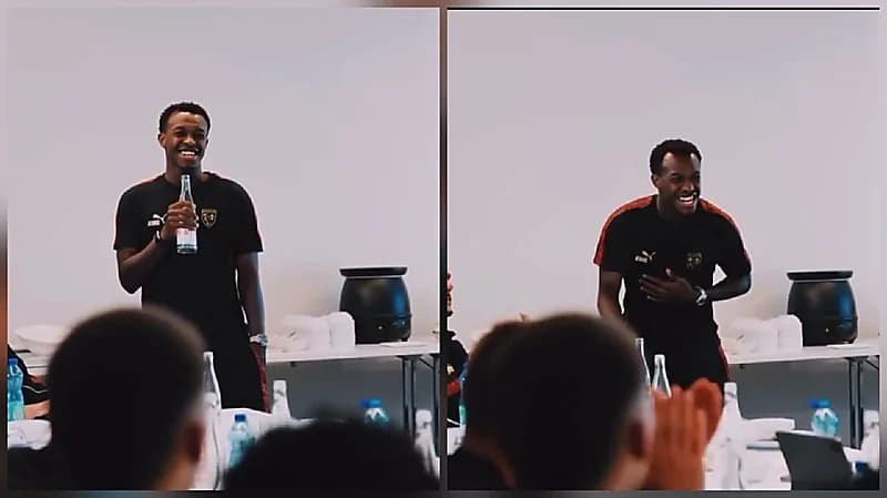 سعود عبدالحميد يغني بالعربية أمام لاعبي لانس .. فيديو