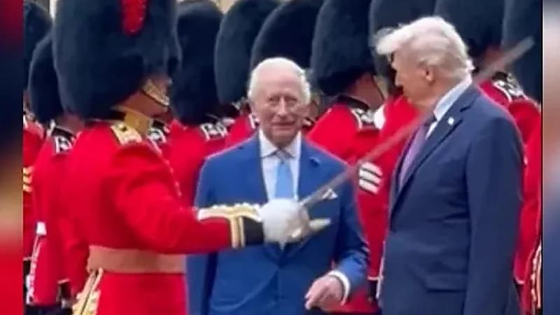 موقف طريف بين ترامب والملك تشارلز: انتبه للسيف.. فيديو