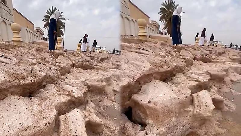 عاصفة ثلجية في روض الجواء بالقصيم.. فيديو