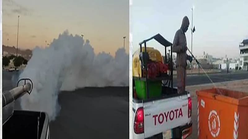 أمانة الطائف تنفذ برنامج للرش الضبابي ورش حاويات النفايات