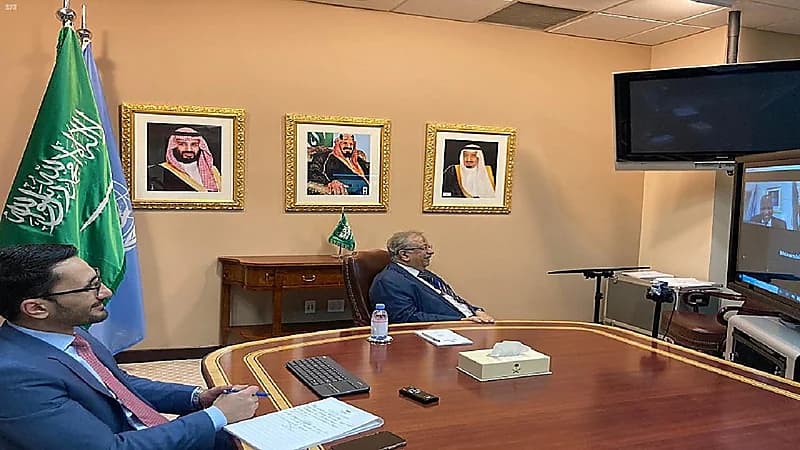 السفير المعلمي يلتقي مندوب جمهورية موزمبيق لدى الأمم المتحدة