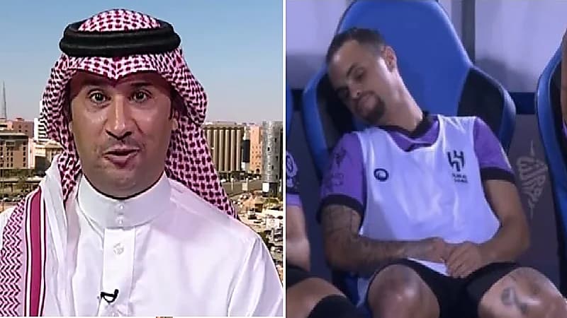 بالفيديو .. مشبب يعلق على لقطة ميشيل وهو نائم في مباراة الهلال والوحدة