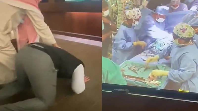 فيديو .. لحظة سجود والد التوأم السيامي العراقي بعد انتهاء عملية فصلهما