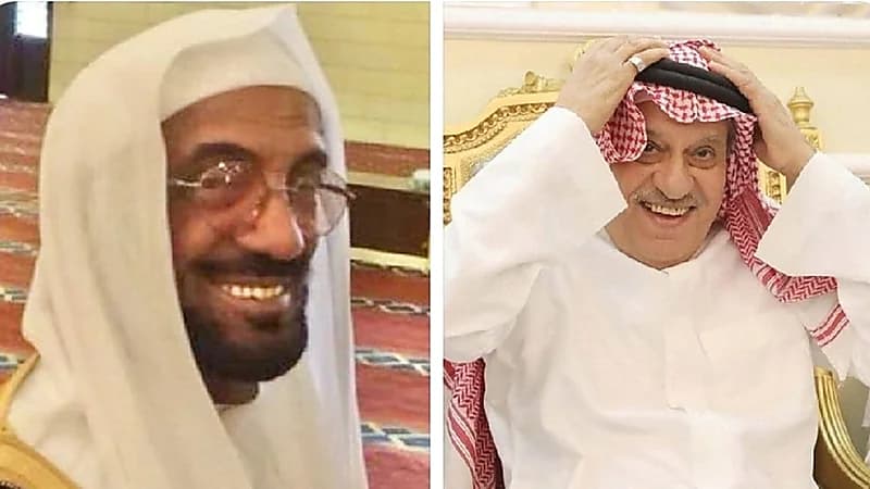 صورة قديمة تجمع خليل الزياني ووالد الفنان راشد الماجد