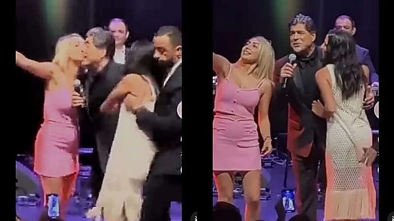 اقتحام معجبتان بوائل كفوري المسرح لتقبيله .. فيديو